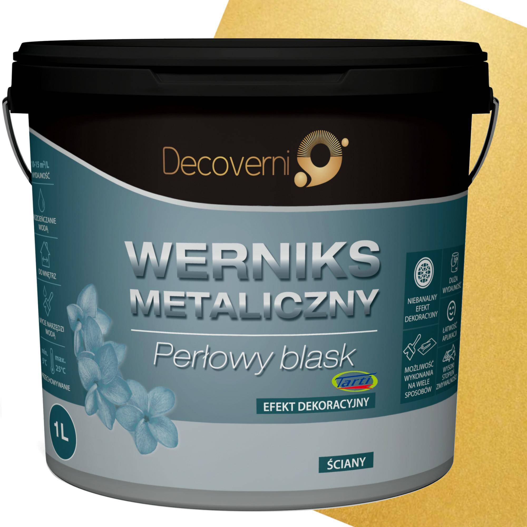 Decoverni Werniks metaliczny 1l złoty