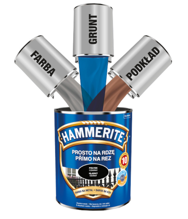 Hammerite Farba Prosto na Rdzę 0,7L Młotkowy Brązowy (Zdjęcie 4)