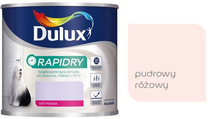 Dulux RAPIDRY Farba szybkoschnąca 0,4L pudrowy różowy