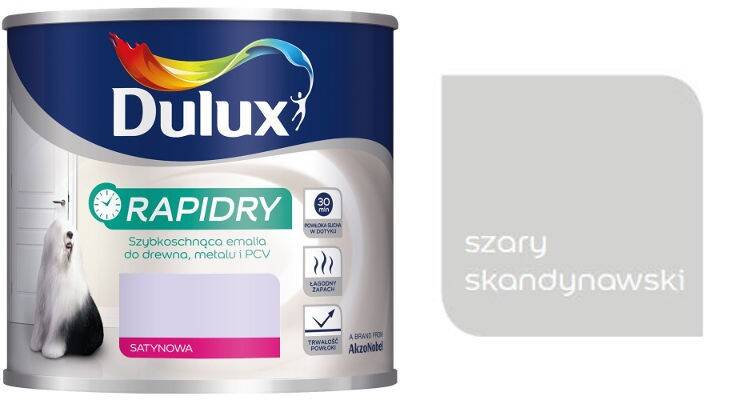 Dulux RAPIDRY Farba szybkoschnąca 0,4L szary skandynawski