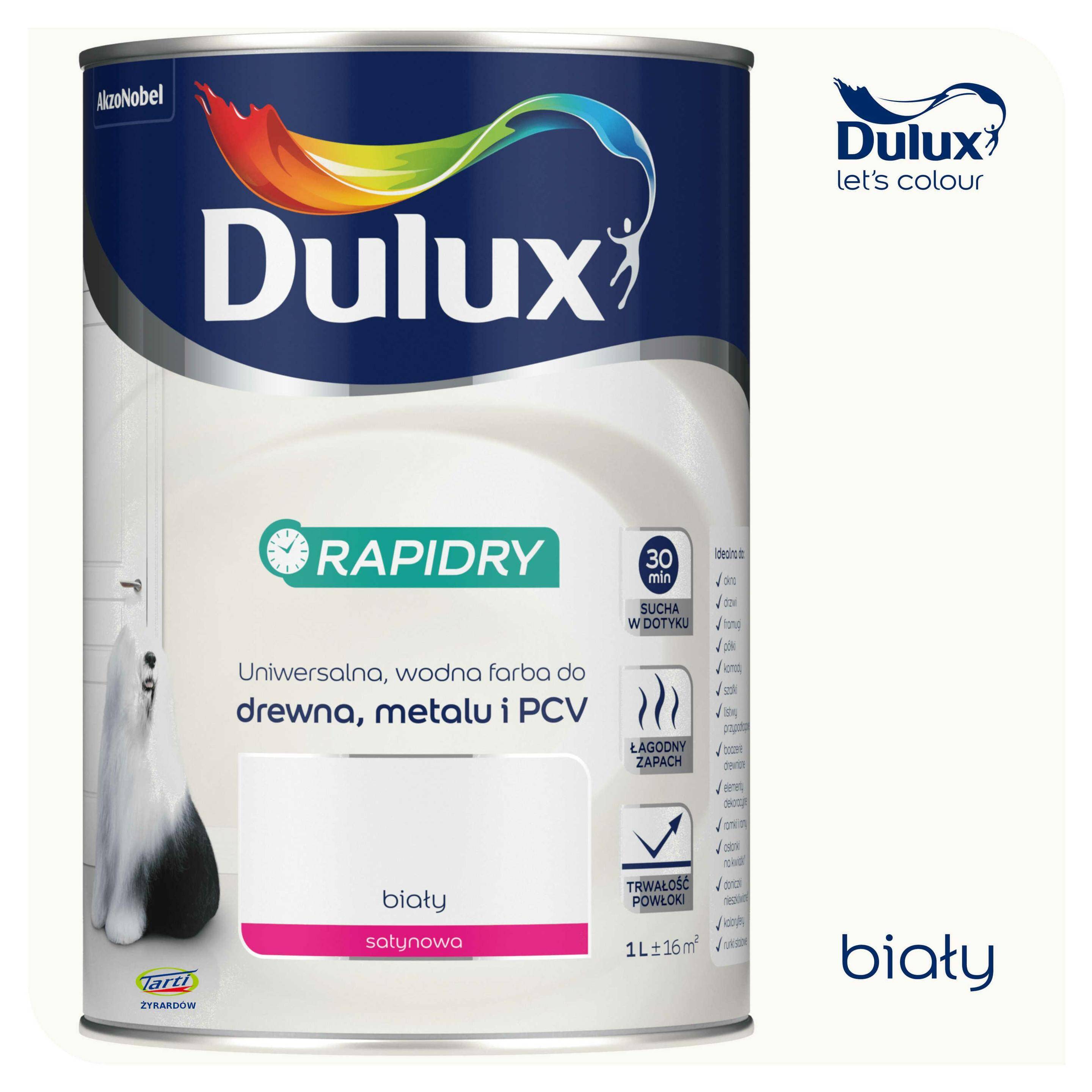 Dulux RAPIDRY 1,0L biały satynowy (Zdjęcie 3)
