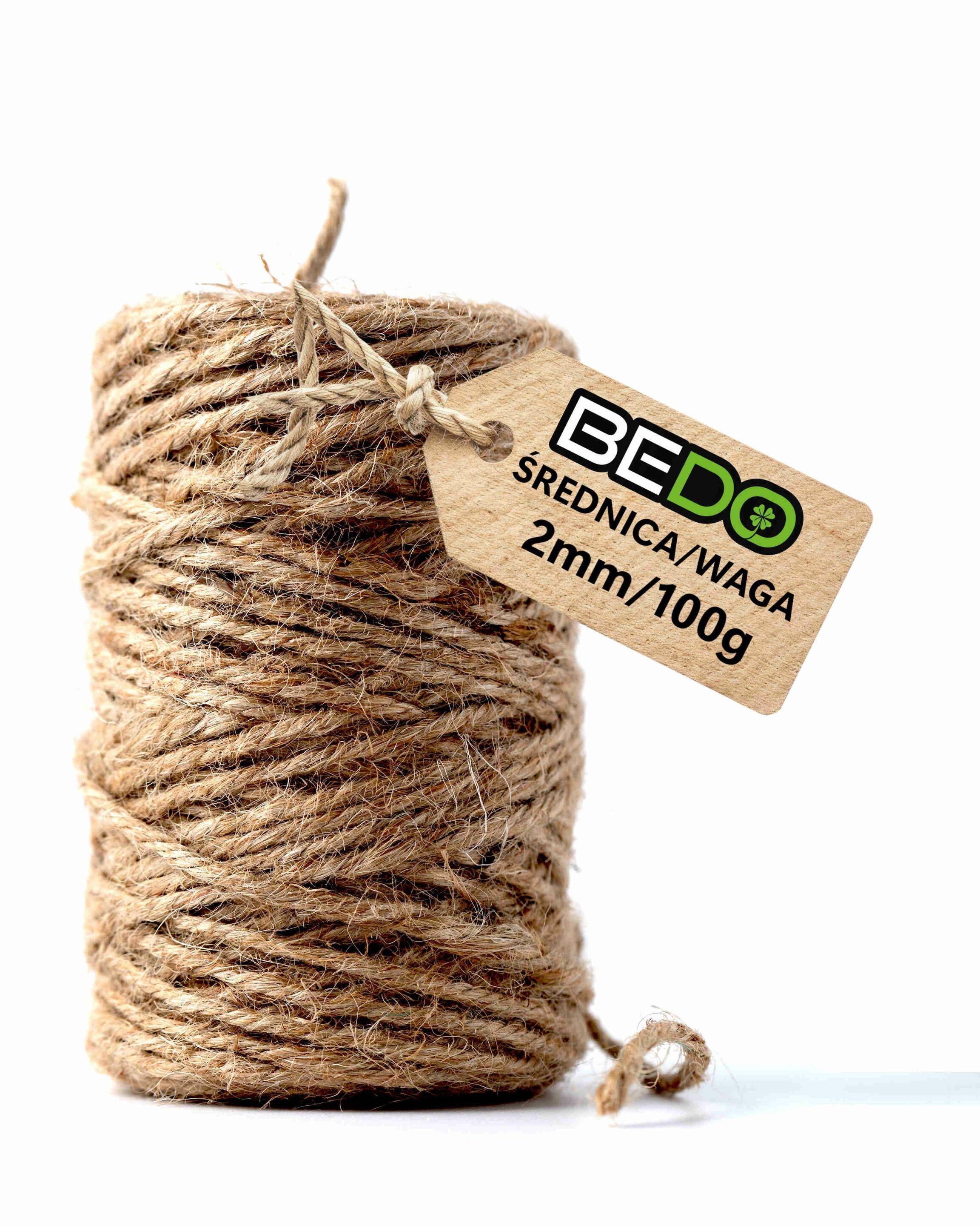 BEDO sznurek JUTOWY 2mm 100g