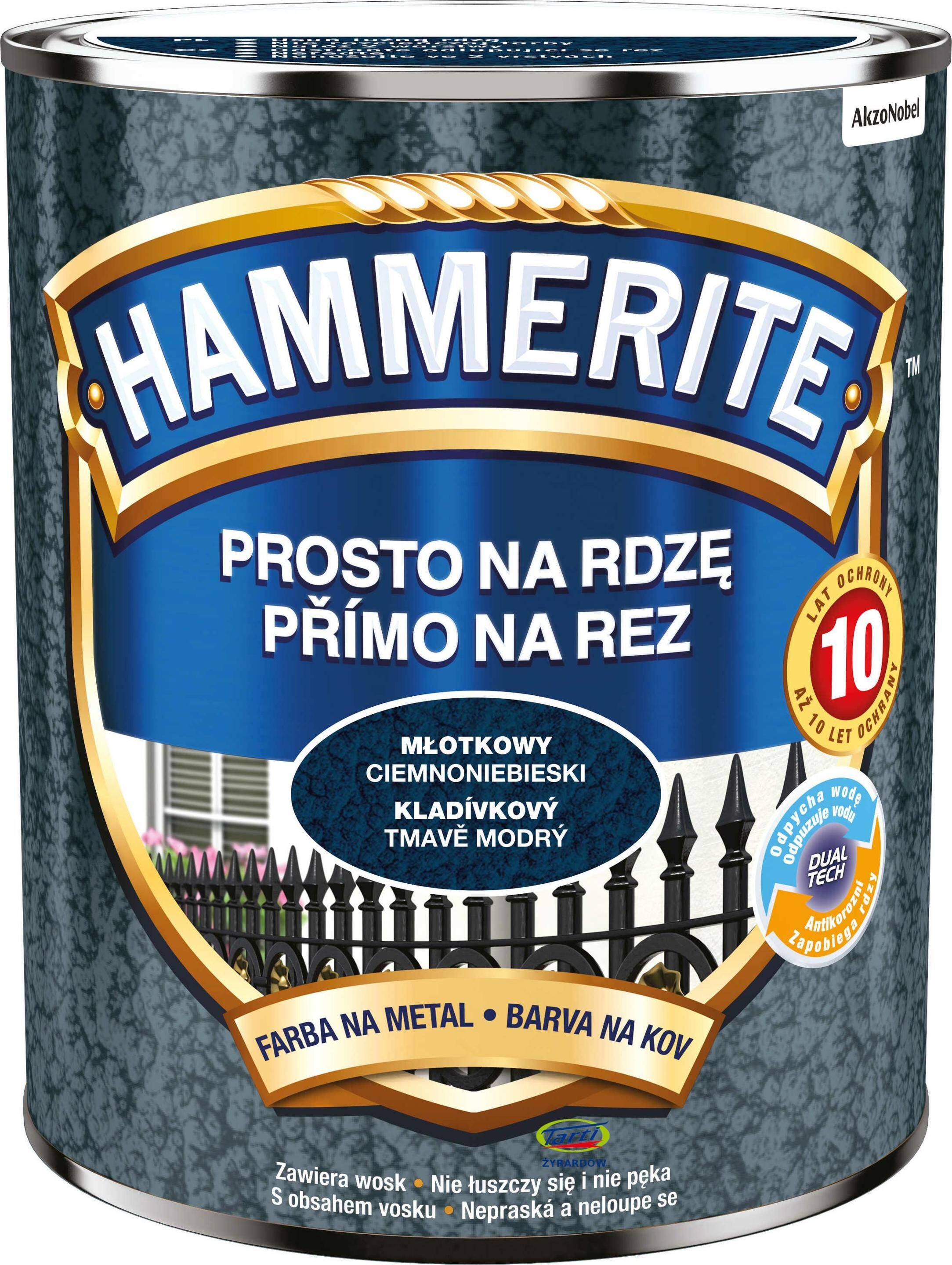 Hammerite Farba Prosto na Rdzę 0,7L Młotkowy Ciemnoniebieski (Zdjęcie 1)