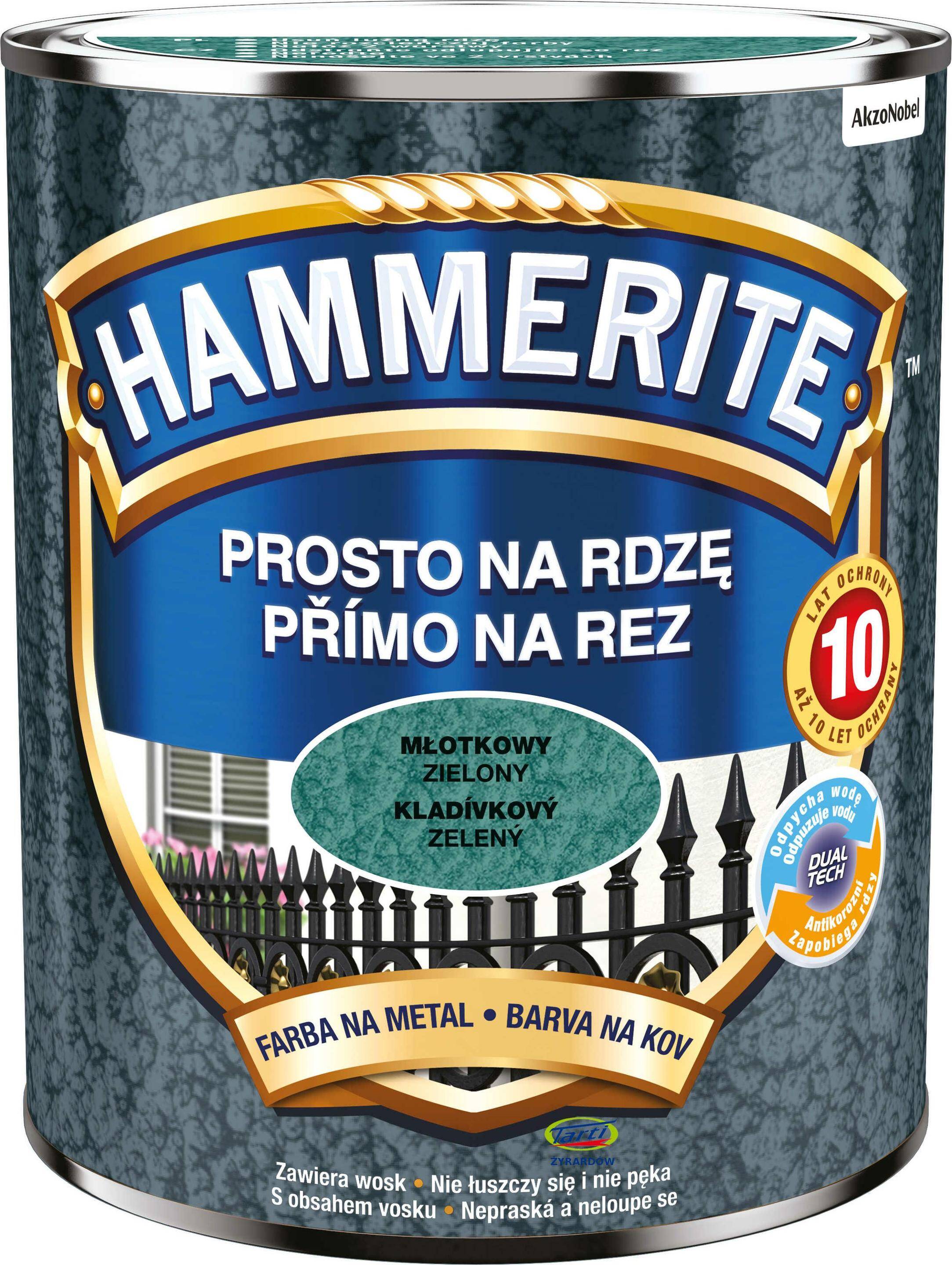 Hammerite Farba Prosto na Rdzę 0,7L Młotkowy Zielony (Zdjęcie 1)