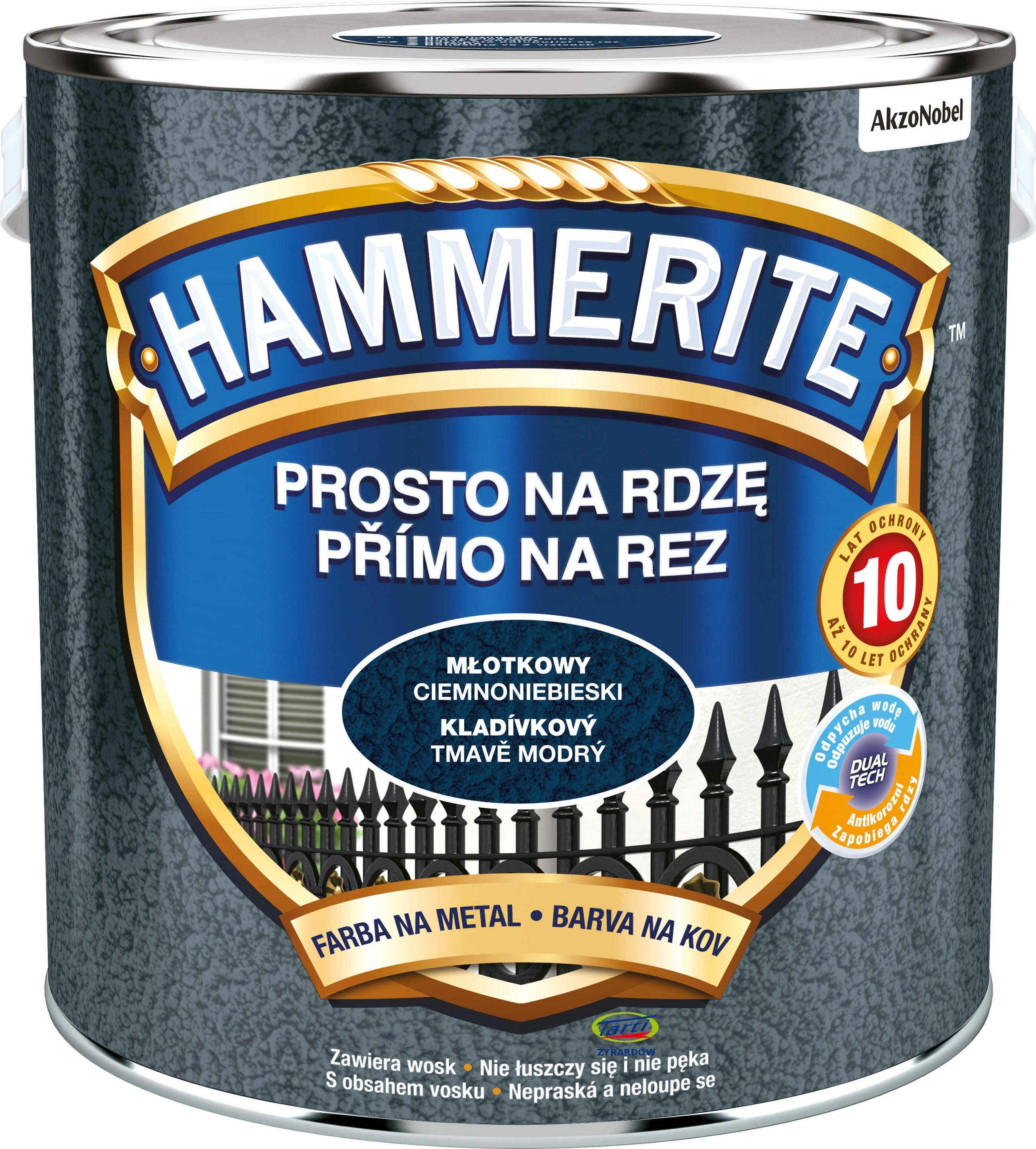 Hammerite Farba Prosto na Rdzę 2,5L Młotkowy CiemnoNiebieski (Zdjęcie 1)