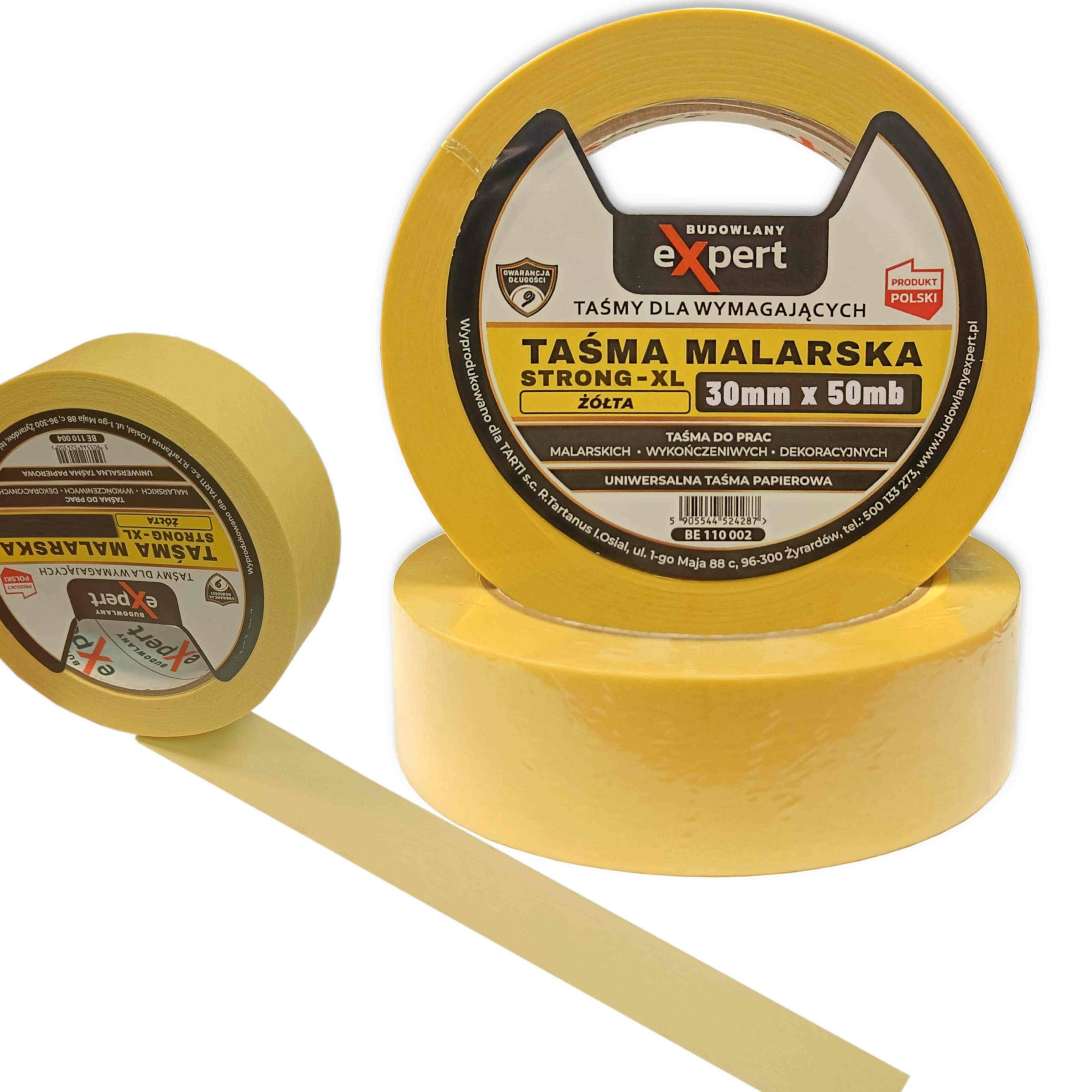 BE Taśma malarska STRONG XL 30x50 ŻÓŁTA