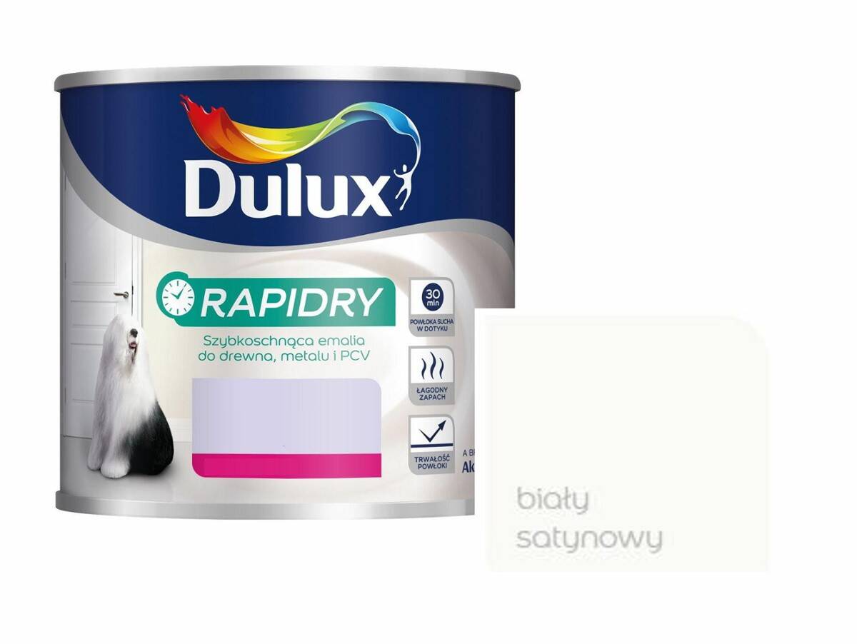 Dulux RAPIDRY Farba szybkoschnąca 2,5L biały satynowy