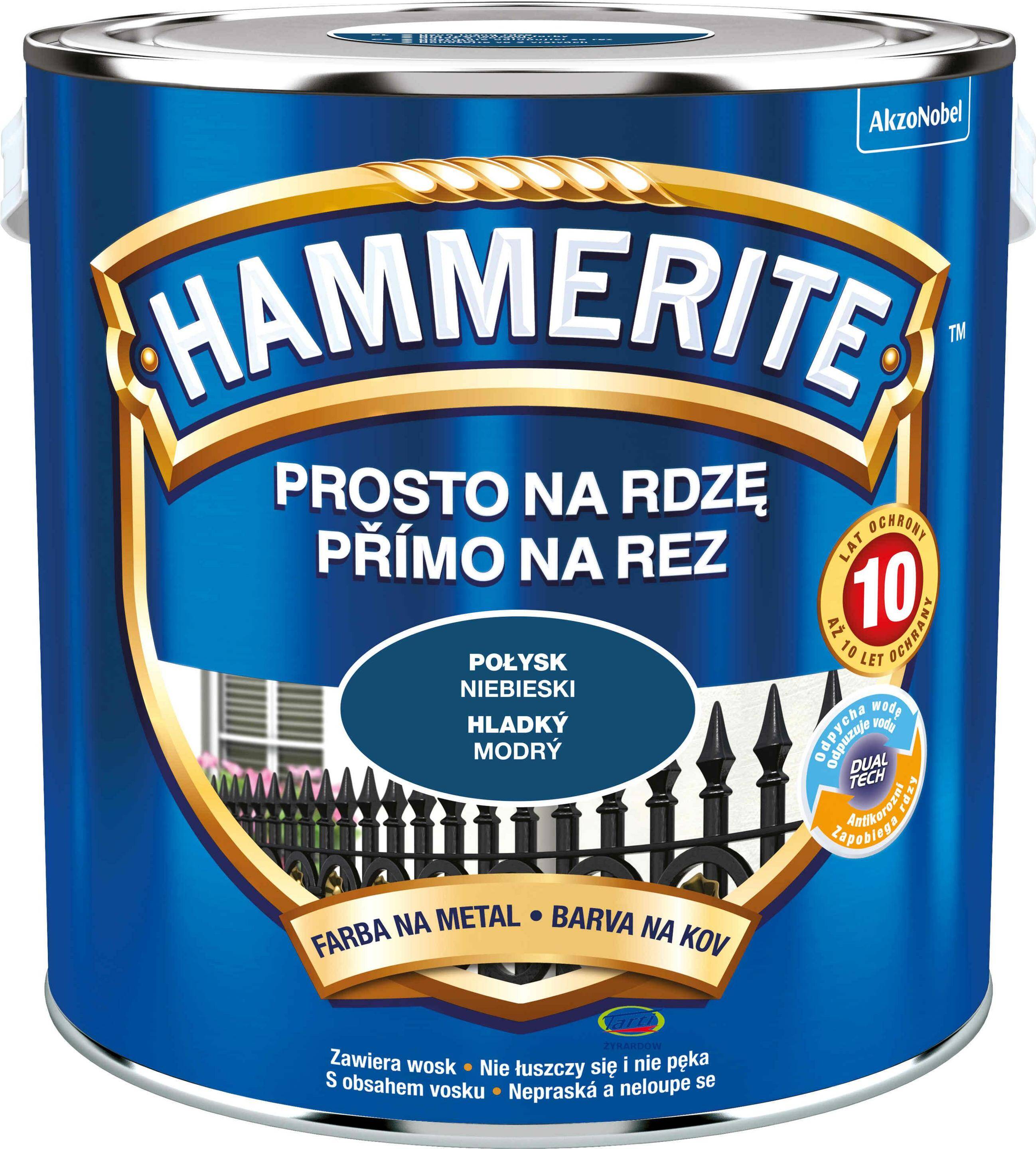 Hammerite Farba Prosto na Rdzę 2,5L Połysk Niebieski (Zdjęcie 1)