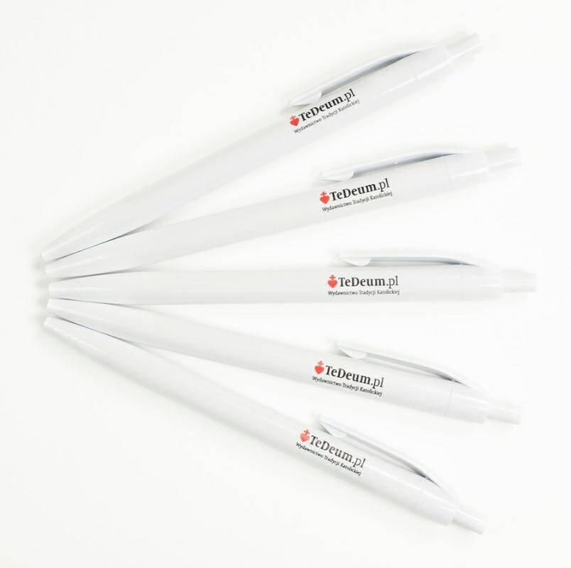 Długopisy BASIC białe (x5)