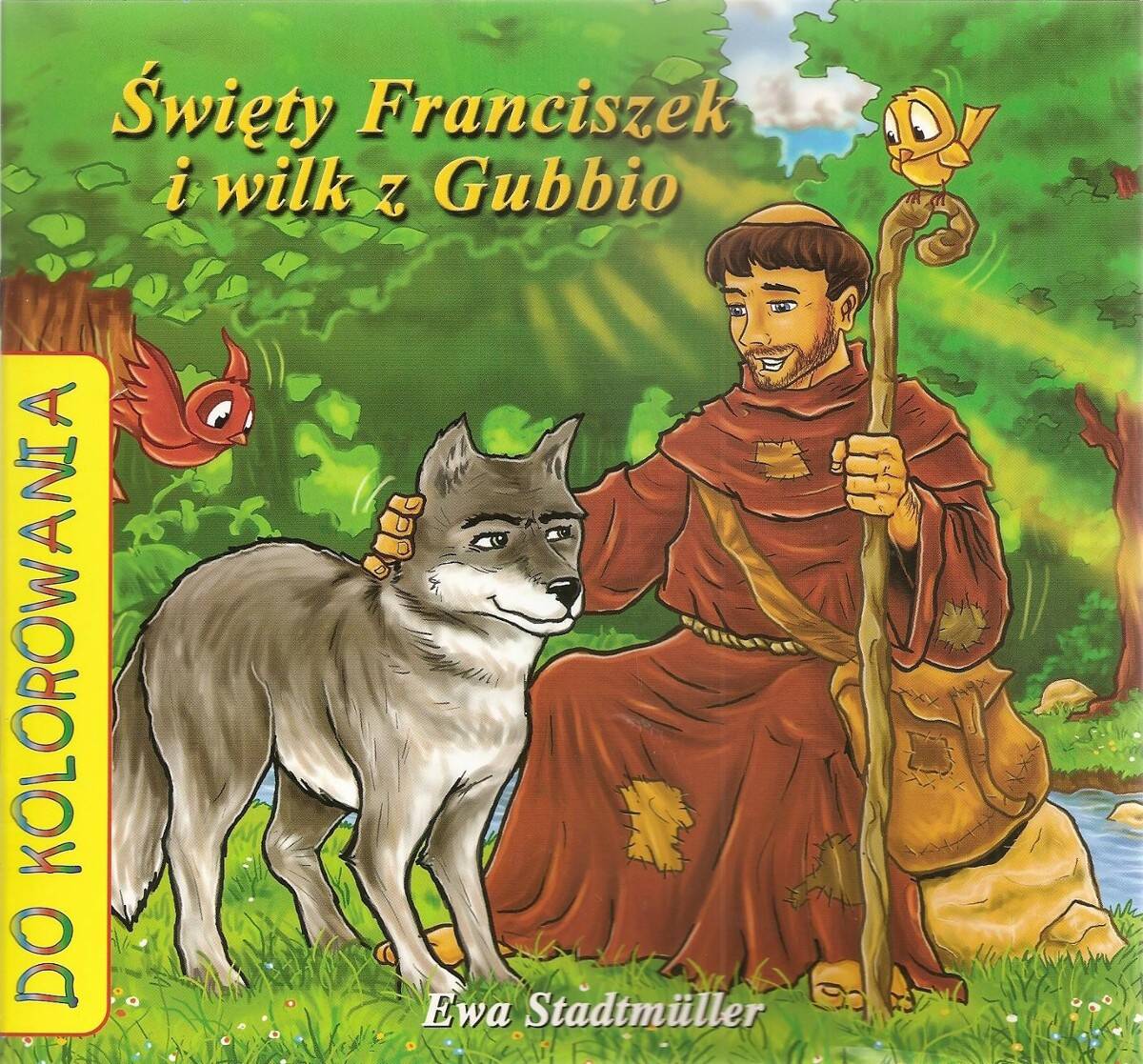 Św. Franciszek i wilk (kolorowanka)