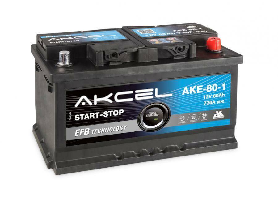 Akumulator  80AH/730A P+ AKCEL EFB