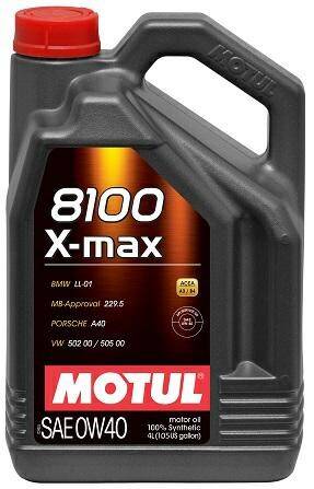 Motul 8100 X-MAX 0w40 4L A3/B4 SN/CF