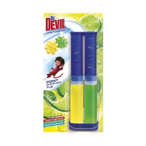 DEVIL Dr. Devil Punktowy żel do WC Duo Block - Lime Twister, 65ml