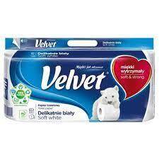 Velvet Delikatnie Biały papier toaletowy 8 rolek