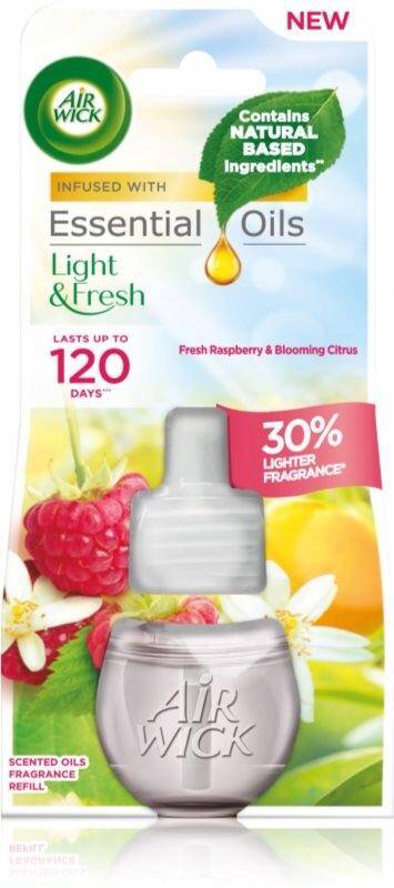 Air Wick Light & Fresh Fresh Raspberry & Blooming Citrus napełnianie do dyfuzorów 19 ml