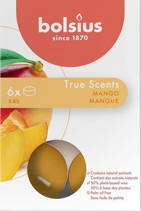 Świeca tealight parafinowa Mango Bolsius 6 szt.