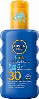 NIVEA SUN Nawilżający spray ochronny na słońce dla dzieci SPF 30 z zanikającym kolorem, 200 ml