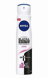 Nivea Black&White Invisible Clear Antyperspirant damski w spray'u 250 ml