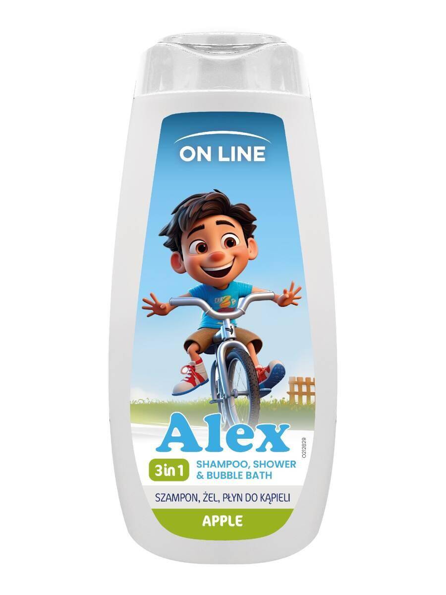 ON LINE KIDS Alex 3w1 Szampon, żel, płyn do kąpieli - Apple 400 ml