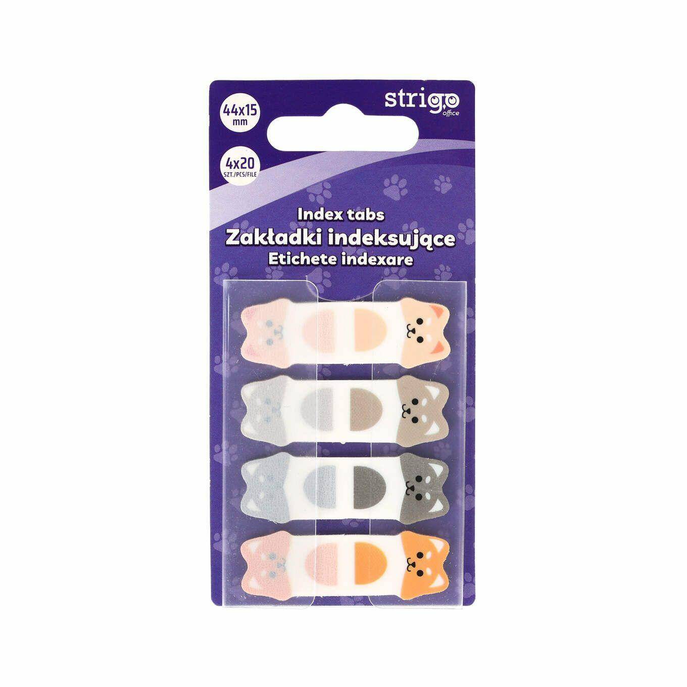 Zakładki STRIGO 44x15mm 4x20szt. PIESKI