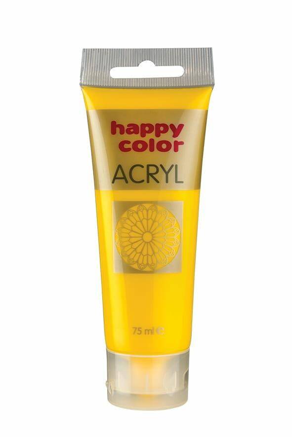 Farba akrylowa 75ml żółta HAPPY