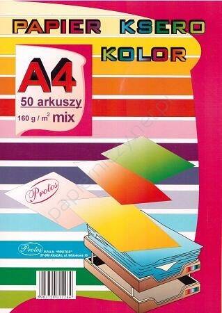 Papier xero A4 160g 50ark.mix kol PROTOS (Zdjęcie 1)
