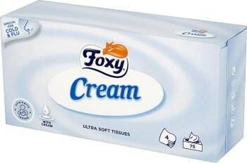 Chusteczki FOXY 75szt. cream kartonik (Zdjęcie 1)