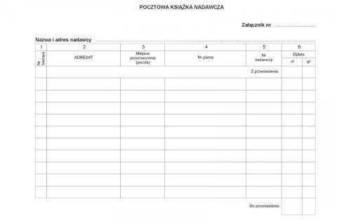 Pocztowa książka nad.A5/48k offset