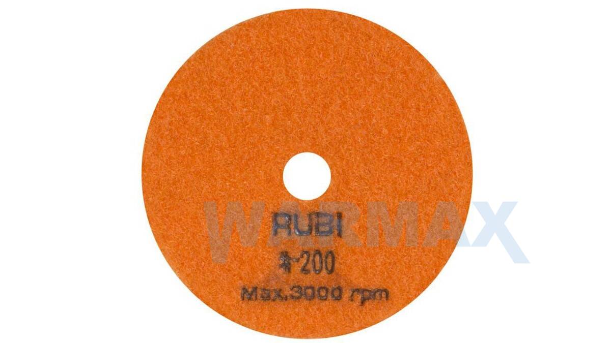 RUBI Dysk polerski na sucho 100 mm - Ziarno #200