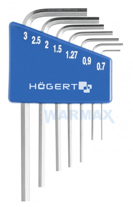 HOGERT Klucze sześciokątne, precyzyjne HEX 7 szt., 0.71-3.0 mm