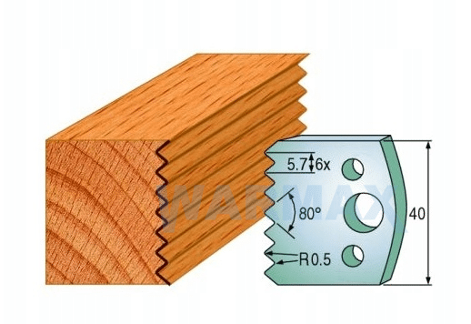 CMT Zestaw dwóch noży profilowych do głowic 40x4 mm HSS