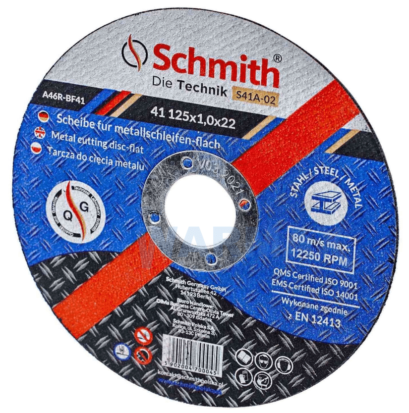 SCHMITH Tarcza do cięcia metalu 125x1,0 mm
