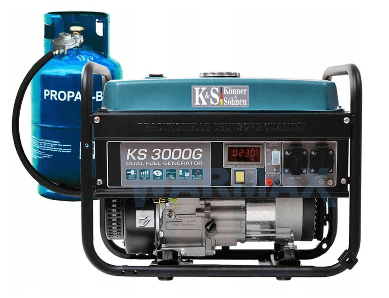 KÖNNER & SÖHNEN Agregat prądotwórczy dwupaliwowy LPG/benzynowy 3kW 230V KS 3000 G