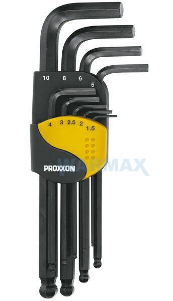 PROXXON Zestaw kluczy imbusowych do śrub HX z uchwytem (9 części)
