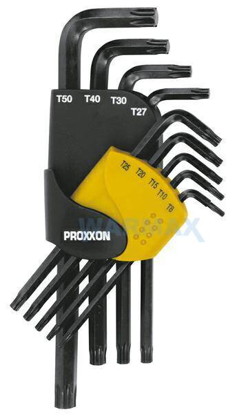 PROXXON Zestaw kluczy imbusowych do śrub TX z uchwytem (9 części)