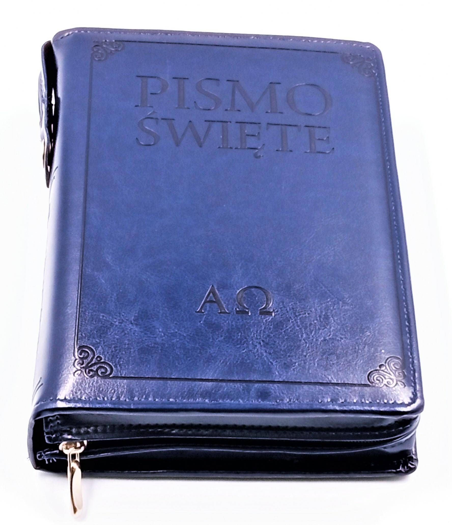 Etui na Pismo Święte granatowe tłoczone