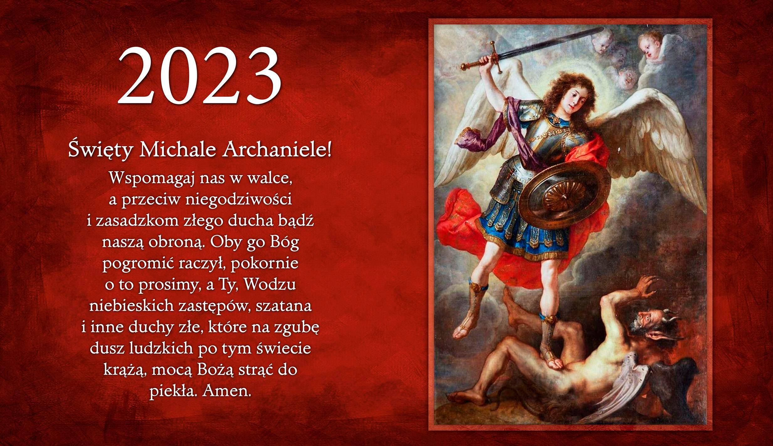 2023 kalendarz trójdzielny - Św. Michał Archanioł