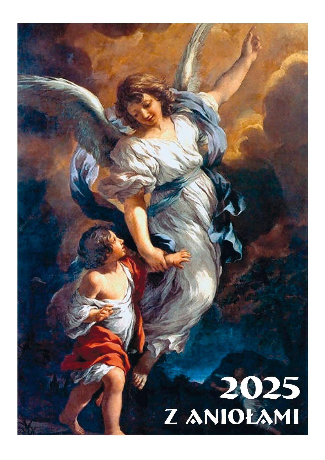 2025 kalendarz A4 z aniołami