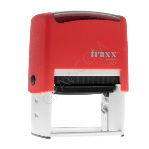 Pieczątka Traxx 9028 czerwony/niebieski tusz 60x35mm Promocja