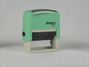 Pieczątka Traxx 9011 miętowy/niebieski tusz 38x14mm   