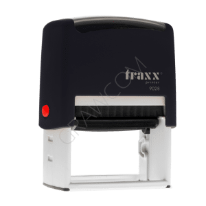 Pieczątka Traxx 9028 czarny/niebieski tusz 60x35mm Promocja