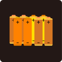 Ikona przedstawia pomarańczowe i żółte ogniwa na brązowym tle.