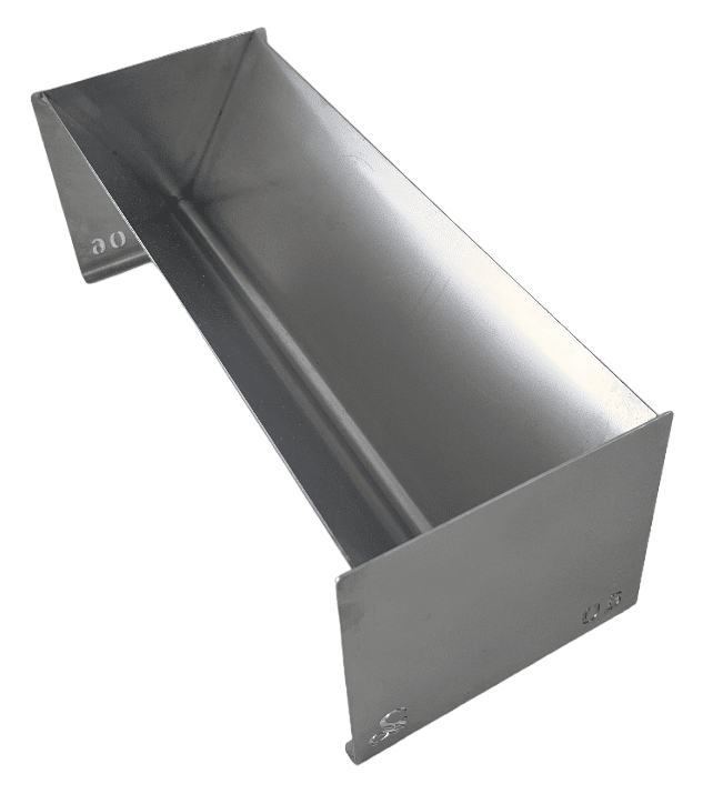 Stainless steel terrine mold with high durability, set against a white background.