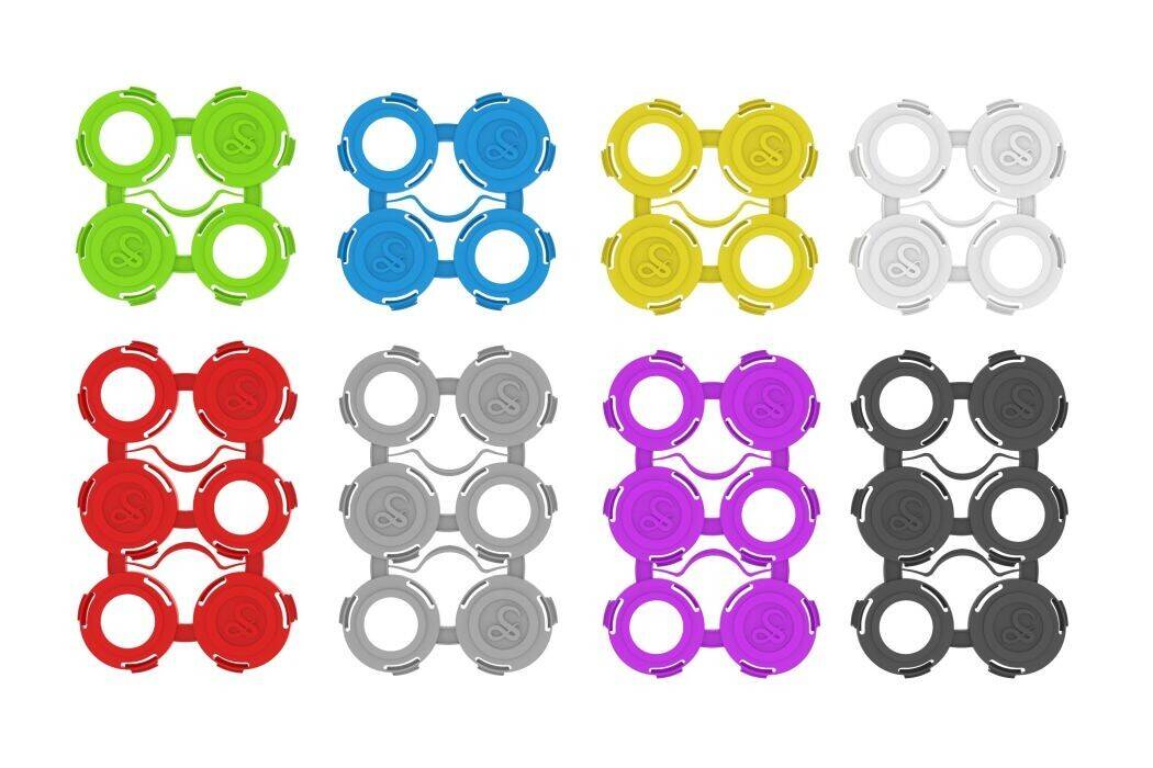 Plastic beer rings available in different colors