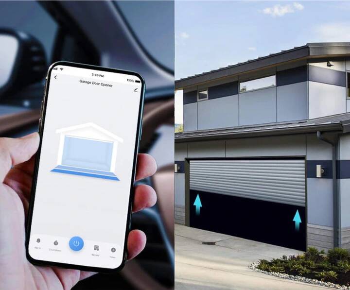 Modemix MOD030 - sterownik bramy garażowej - wizualizacja bramy garażowej i aplikacji mobilnej